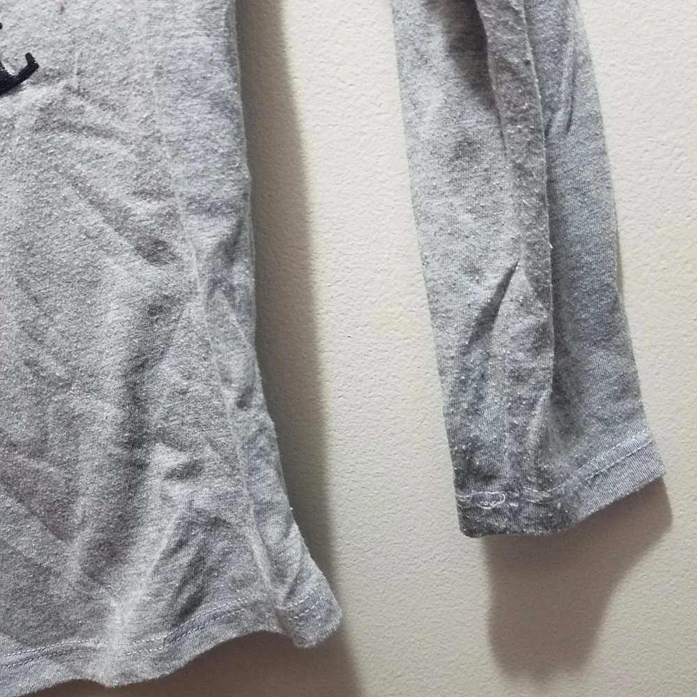 Disney Minnie Mouse Gray Long Sleeve Shirt with Bow Large L Girls 10/12